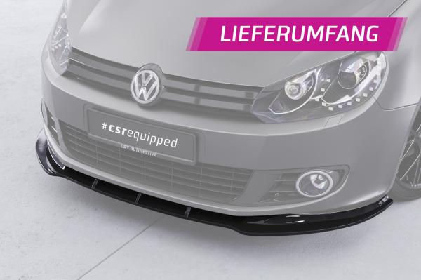 CSR Frontspoiler | Cup-Spoilerlippe mit ABE für VW Golf 6 CSL035-G Glossy schwarz Hochglanz (keine Lackierung erforderlich)