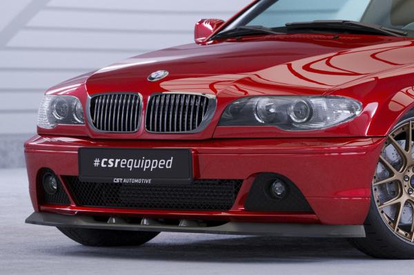 CSR Frontspoiler | Cup-Spoilerlippe mit ABE für BMW 3er E46 Coupe / Cabrio CSL073-S strukturiert schwarz matt (keine Lackierung erforderlich)