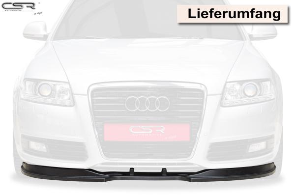 CSR Frontspoiler | Cup-Spoilerlippe mit ABE für Audi A6 4F S-Line CSL106-G Glossy schwarz Hochglanz (keine Lackierung erforderlich)