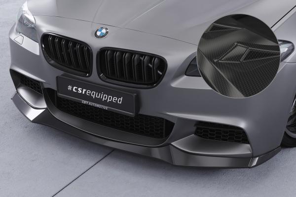 CSR Frontspoiler | Cup-Spoilerlippe mit ABE für BMW 5er F10/F11 M-Paket CSL137-C Carbon Look Hochglanz (keine Lackierung erforderlich)