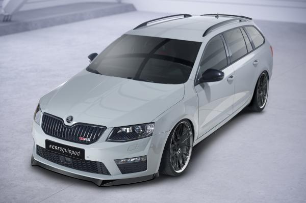 CSR Frontspoiler | Cup-Spoilerlippe mit ABE für Skoda Octavia 3 (Typ 5E) RS CSL150-G Glossy schwarz Hochglanz (keine Lackierung erforderlich)