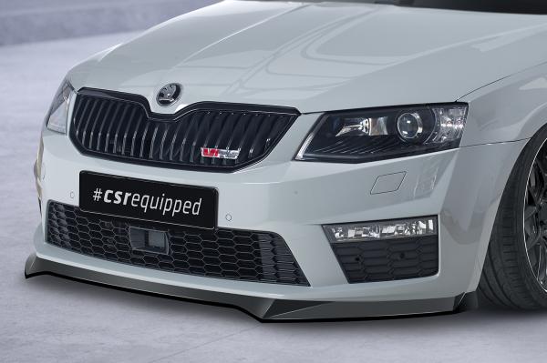 CSR Frontspoiler | Cup-Spoilerlippe mit ABE für Skoda Octavia 3 (Typ 5E) RS CSL150-G Glossy schwarz Hochglanz (keine Lackierung erforderlich)
