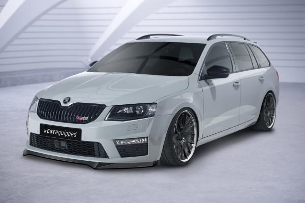 CSR Frontspoiler | Cup-Spoilerlippe mit ABE für Skoda Octavia 3 (Typ 5E) RS CSL150-G Glossy schwarz Hochglanz (keine Lackierung erforderlich)