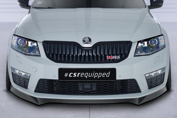 CSR Frontspoiler | Cup-Spoilerlippe mit ABE für Skoda Octavia 3 (Typ 5E) RS CSL150-G Glossy schwarz Hochglanz (keine Lackierung erforderlich)