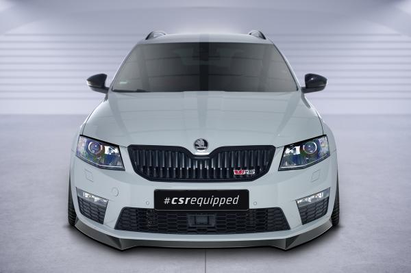 CSR Frontspoiler | Cup-Spoilerlippe mit ABE für Skoda Octavia 3 (Typ 5E) RS CSL150-G Glossy schwarz Hochglanz (keine Lackierung erforderlich)