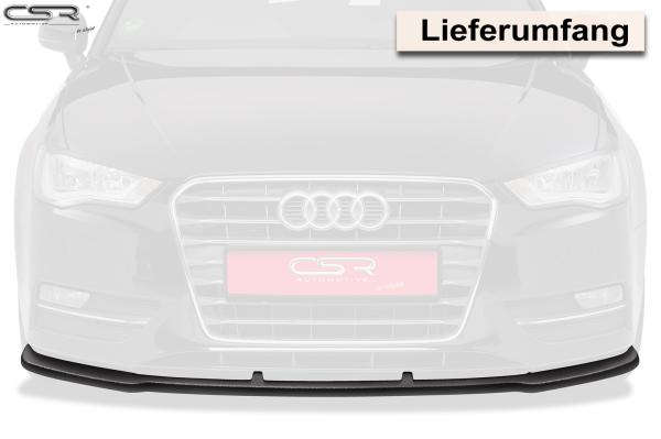 CSR Frontspoiler | Cup-Spoilerlippe mit ABE für Audi A3 8V CSL179-G Glossy schwarz Hochglanz (keine Lackierung erforderlich)