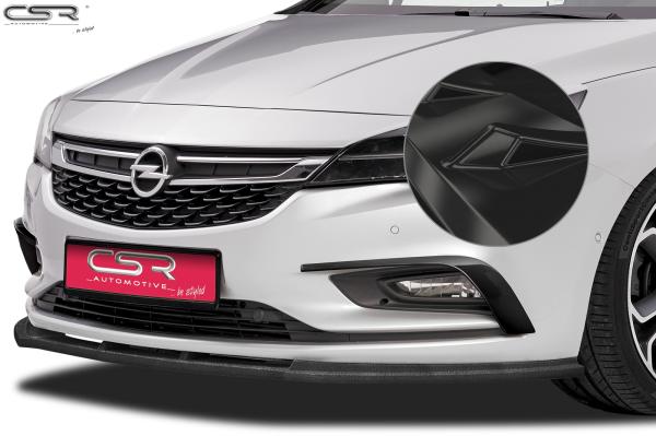 CSR Frontspoiler | Cup-Spoilerlippe mit ABE für Opel Astra K CSL180-G Glossy schwarz Hochglanz (keine Lackierung erforderlich)