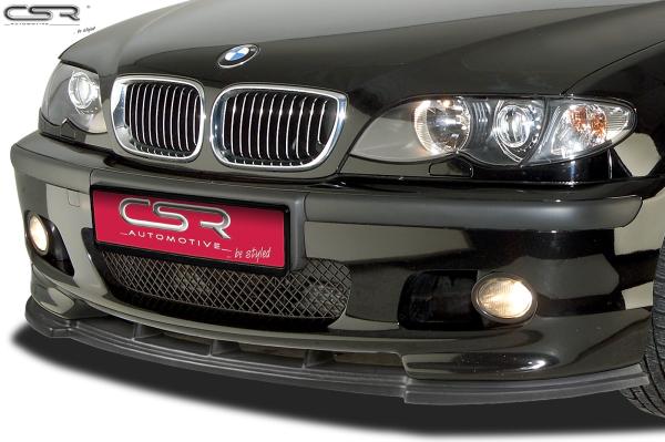 CSR Frontspoiler | Cup-Spoilerlippe mit ABE für BMW 3er E46 CSL185-S strukturiert schwarz matt (keine Lackierung erforderlich)