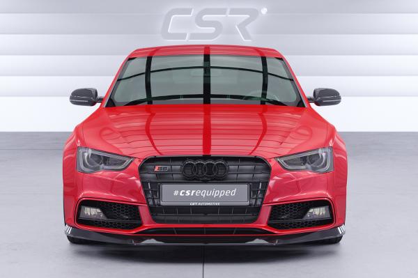 CSR Frontspoiler | Cup-Spoilerlippe mit ABE für Audi A5/S5 8T CSR-CSL187-G Glossy schwarz Hochglanz (keine Lackierung erforderlich)
