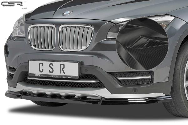 CSR Frontspoiler | Cup-Spoilerlippe mit ABE für BMW X1 E84 CSL197-C Carbon Look Hochglanz (keine Lackierung erforderlich)