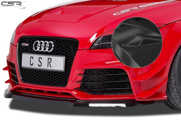 CSR Frontspoiler | Cup-Spoilerlippe mit ABE für Audi TT RS 8J CSL226-C Carbon Look Hochglanz (keine Lackierung erforderlich)