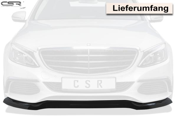 CSR Frontspoiler | Cup-Spoilerlippe mit ABE für Mercedes-Benz C-Klasse 205 CSL227-C Carbon Look Hochglanz (keine Lackierung erforderlich)
