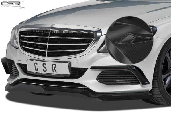 CSR Frontspoiler | Cup-Spoilerlippe mit ABE für Mercedes-Benz C-Klasse 205 CSL227-C Carbon Look Hochglanz (keine Lackierung erforderlich)