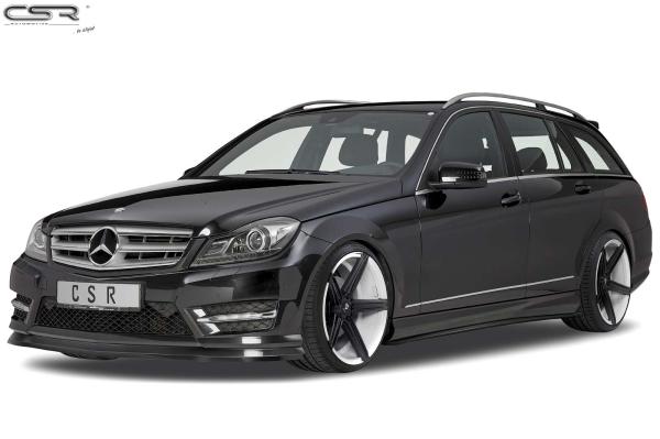 CSR Frontspoiler | Cup-Spoilerlippe mit ABE für Mercedes-Benz C-Klasse 204 CSL308-C Carbon Look Hochglanz (keine Lackierung erforderlich)