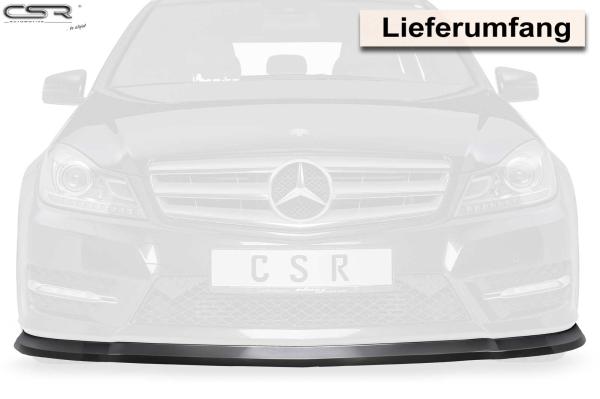 CSR Frontspoiler | Cup-Spoilerlippe mit ABE für Mercedes-Benz C-Klasse 204 CSL308-C Carbon Look Hochglanz (keine Lackierung erforderlich)