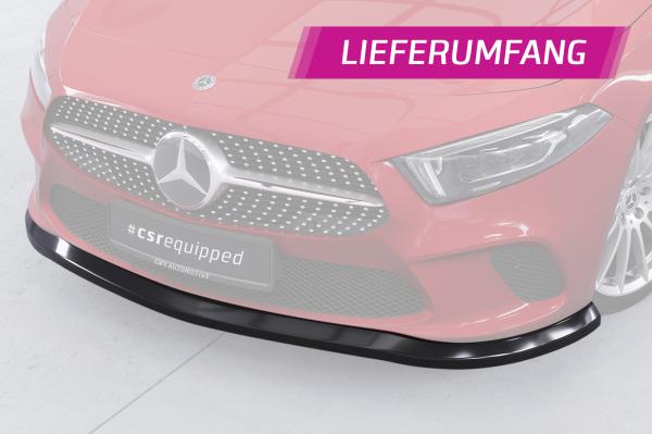 CSR Frontspoiler | Cup-Spoilerlippe mit ABE für Mercedes-Benz A-Klasse W177 CSL312-G Glossy schwarz Hochglanz (keine Lackierung erforderlich)