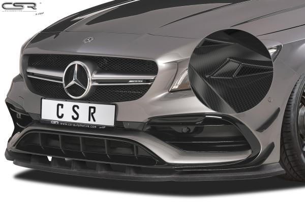 CSR Frontspoiler | Cup-Spoilerlippe mit ABE für Mercedes-Benz CLA 45 AMG / A 45 AMG CSL315-C Carbon Look Hochglanz (keine Lackierung erforderlich)