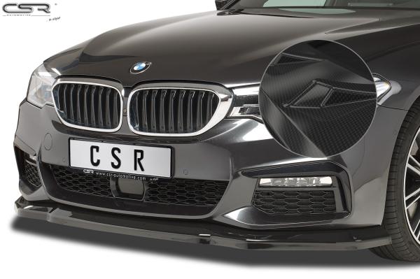 CSR Frontspoiler | Cup-Spoilerlippe mit ABE für BMW 5er G30/G31 M-Paket CSL316-C Carbon Look Hochglanz (keine Lackierung erforderlich)