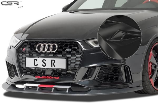 CSR Frontspoiler | Cup-Spoilerlippe mit ABE für Audi RS3 8V CSL322-G Glossy schwarz Hochglanz (keine Lackierung erforderlich)