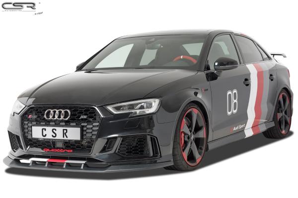 CSR Frontspoiler | Cup-Spoilerlippe mit ABE für Audi RS3 8V CSL322-C Carbon Look Hochglanz (keine Lackierung erforderlich)