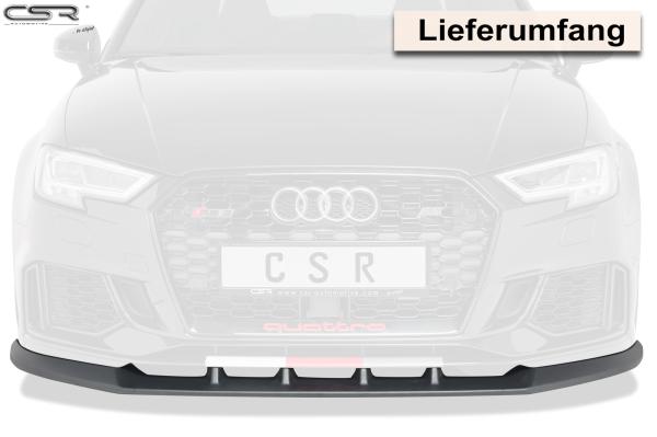 CSR Frontspoiler | Cup-Spoilerlippe mit ABE für Audi RS3 8V CSL322-C Carbon Look Hochglanz (keine Lackierung erforderlich)
