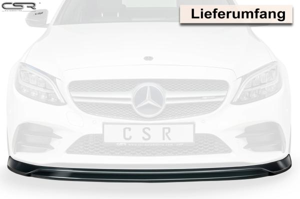 CSR Frontspoiler | Cup-Spoilerlippe mit ABE für Mercedes-Benz C43 AMG 205 CSL323-G Glossy schwarz Hochglanz (keine Lackierung erforderlich)
