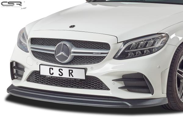 CSR Frontspoiler | Cup-Spoilerlippe mit ABE für Mercedes-Benz C43 AMG 205 CSL323-C Carbon Look Hochglanz (keine Lackierung erforderlich)