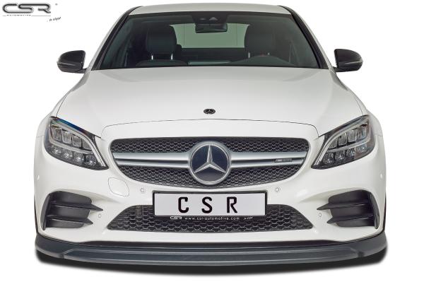 CSR Frontspoiler | Cup-Spoilerlippe mit ABE für Mercedes-Benz C43 AMG 205 CSL323-C Carbon Look Hochglanz (keine Lackierung erforderlich)