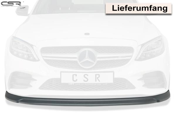 CSR Frontspoiler | Cup-Spoilerlippe mit ABE für Mercedes-Benz C43 AMG 205 CSL323-C Carbon Look Hochglanz (keine Lackierung erforderlich)