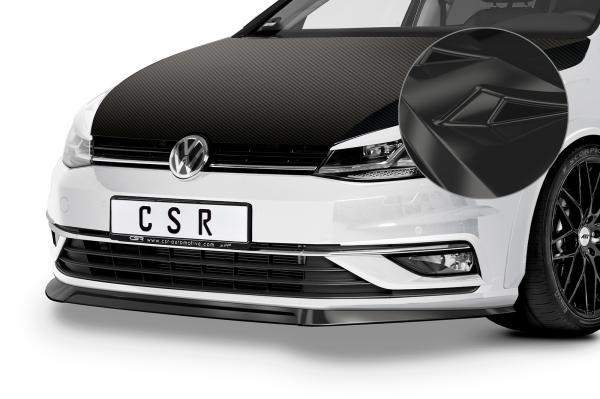 CSR Frontspoiler | Cup-Spoilerlippe mit ABE für VW Golf 7 CSL324-G Glossy schwarz Hochglanz (keine Lackierung erforderlich)