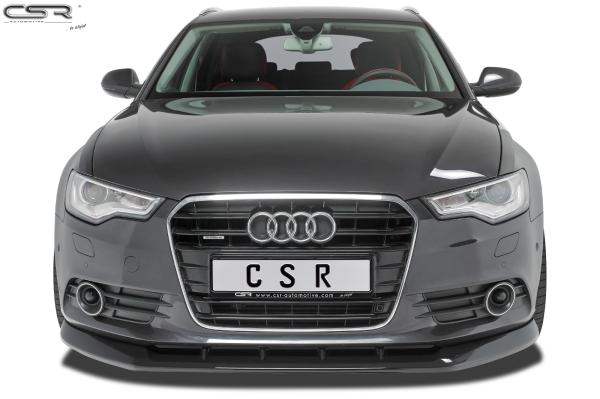 CSR Frontspoiler | Cup-Spoilerlippe mit ABE für Audi A6 C7 4G CSL325-C Carbon Look Hochglanz (keine Lackierung erforderlich)