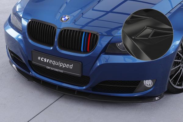 CSR Frontspoiler | Cup-Spoilerlippe mit ABE für BMW E90 / E91 LCI CSL327-G Glossy schwarz Hochglanz (keine Lackierung erforderlich)