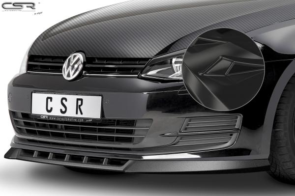 CSR Frontspoiler | Cup-Spoilerlippe mit ABE für VW Golf 7 CSL332-G Glossy schwarz Hochglanz (keine Lackierung erforderlich)