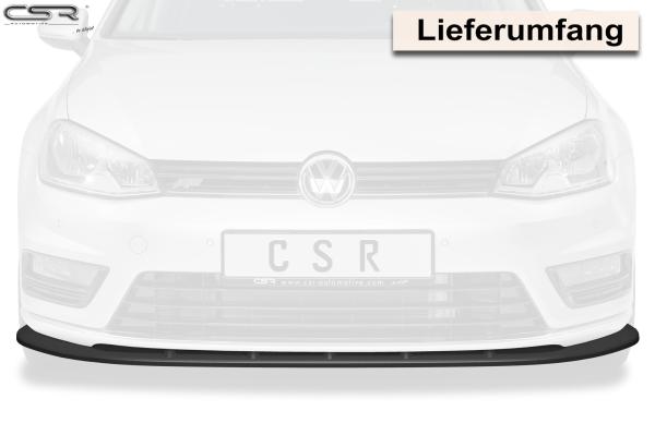 CSR Frontspoiler | Cup-Spoilerlippe mit ABE für VW Golf 7 R-Line CSL333-C Carbon Look Hochglanz (keine Lackierung erforderlich)