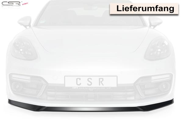 CSR Frontspoiler | Cup-Spoilerlippe mit ABE für Porsche Panamera 2 CSL336-S strukturiert schwarz matt (keine Lackierung erforderlich)