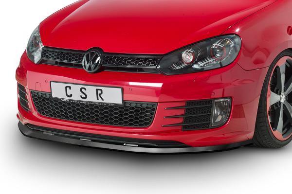 CSR Frontspoiler | Cup-Spoilerlippe mit ABE für VW Golf 6 GTI/GTD CSL339-G Glossy schwarz Hochglanz (keine Lackierung erforderlich)