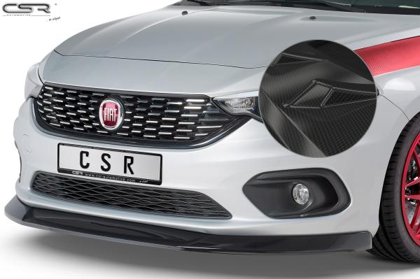 CSR Frontspoiler | Cup-Spoilerlippe mit ABE für Fiat Tipo (Typ 356) CSL344-C Carbon Look Hochglanz (keine Lackierung erforderlich)