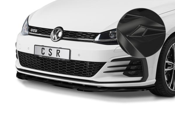 CSR Frontspoiler | Cup-Spoilerlippe mit ABE für VW Golf 7 GTI / GTD CSL345-G Glossy schwarz Hochglanz (keine Lackierung erforderlich)