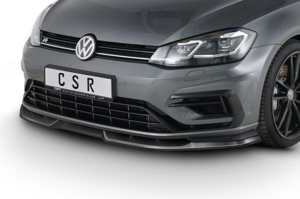 CSR Frontspoiler | Cup-Spoilerlippe mit ABE für VW Golf 7 R CSL346-C Carbon Look Hochglanz (keine Lackierung erforderlich)