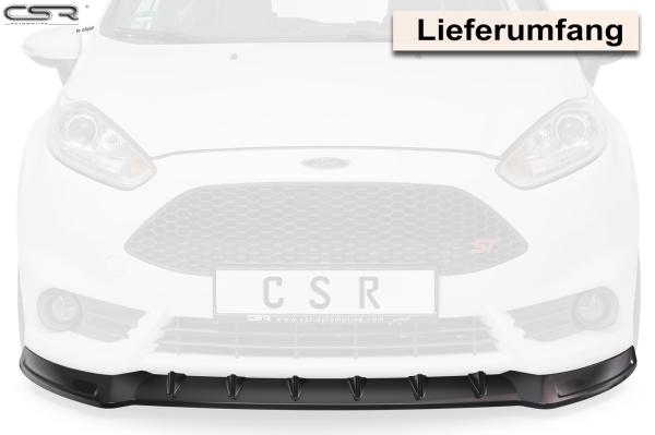 CSR Frontspoiler | Cup-Spoilerlippe mit ABE für Ford Fiesta MK7 ST CSL351-C Carbon Look Hochglanz (keine Lackierung erforderlich)