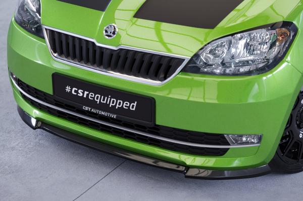 CSR Frontspoiler | Cup-Spoilerlippe mit ABE für Skoda Citigo CSL352-G Glossy schwarz Hochglanz (keine Lackierung erforderlich)