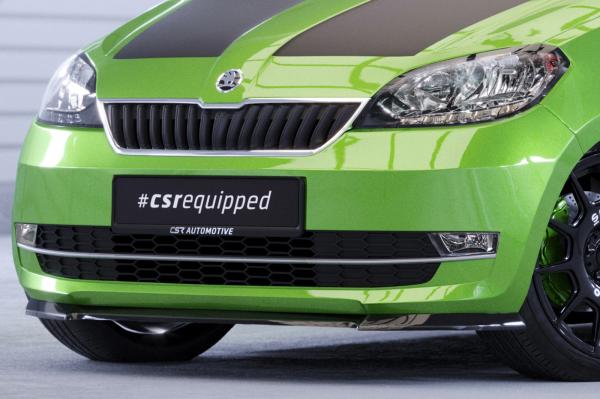 CSR Frontspoiler | Cup-Spoilerlippe mit ABE für Skoda Citigo CSL352-G Glossy schwarz Hochglanz (keine Lackierung erforderlich)