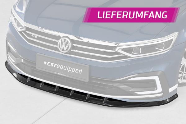 CSR Frontspoiler | Cup-Spoilerlippe mit ABE für VW Passat B8 Typ 3G CSL358-C Carbon Look Hochglanz (keine Lackierung erforderlich)