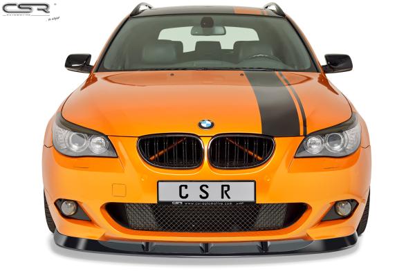 CSR Frontspoiler | Cup-Spoilerlippe mit ABE für BMW 5er E60 / E61 CSL361-S strukturiert schwarz matt (keine Lackierung erforderlich)