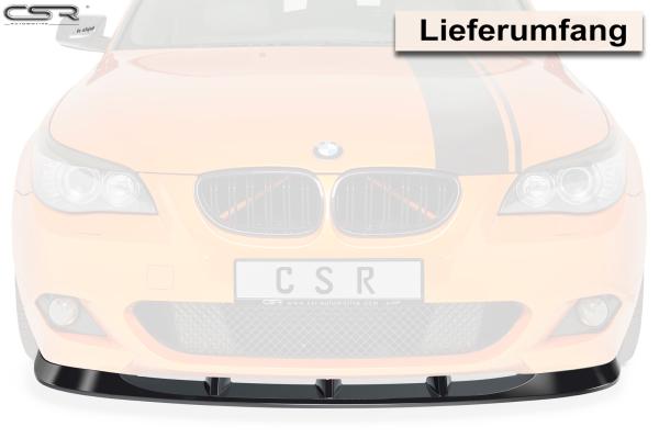 CSR Frontspoiler | Cup-Spoilerlippe mit ABE für BMW 5er E60 / E61 CSL361-S strukturiert schwarz matt (keine Lackierung erforderlich)