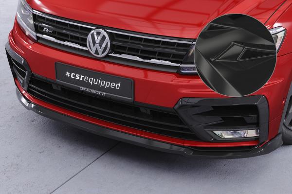 CSR Frontspoiler | Cup-Spoilerlippe mit ABE für VW Tiguan II (Typ AD1) R-Line CSL367-G Glossy schwarz Hochglanz (keine Lackierung erforderlich)