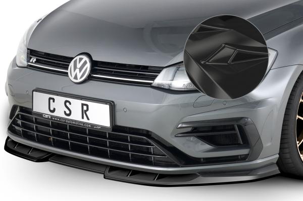 CSR Frontspoiler | Cup-Spoilerlippe mit ABE für VW Golf 7 R CSL373-G Glossy schwarz Hochglanz (keine Lackierung erforderlich)