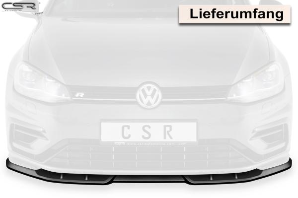 CSR Frontspoiler | Cup-Spoilerlippe mit ABE für VW Golf 7 R CSL373-G Glossy schwarz Hochglanz (keine Lackierung erforderlich)