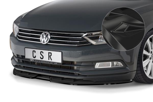 CSR Frontspoiler | Cup-Spoilerlippe mit ABE für VW Passat B8 Typ 3G CSL374-G Glossy schwarz Hochglanz (keine Lackierung erforderlich)
