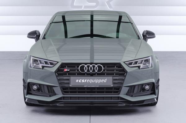 CSR Frontspoiler | Cup-Spoilerlippe mit ABE für Audi A4 B9 8W S-Line/ S4 B9 8W CSL376-C Carbon Look Hochglanz (keine Lackierung erforderlich)
